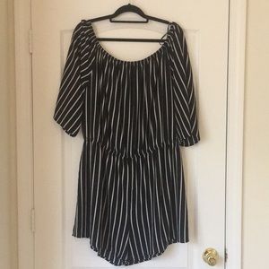 Plus Size Striped Romper